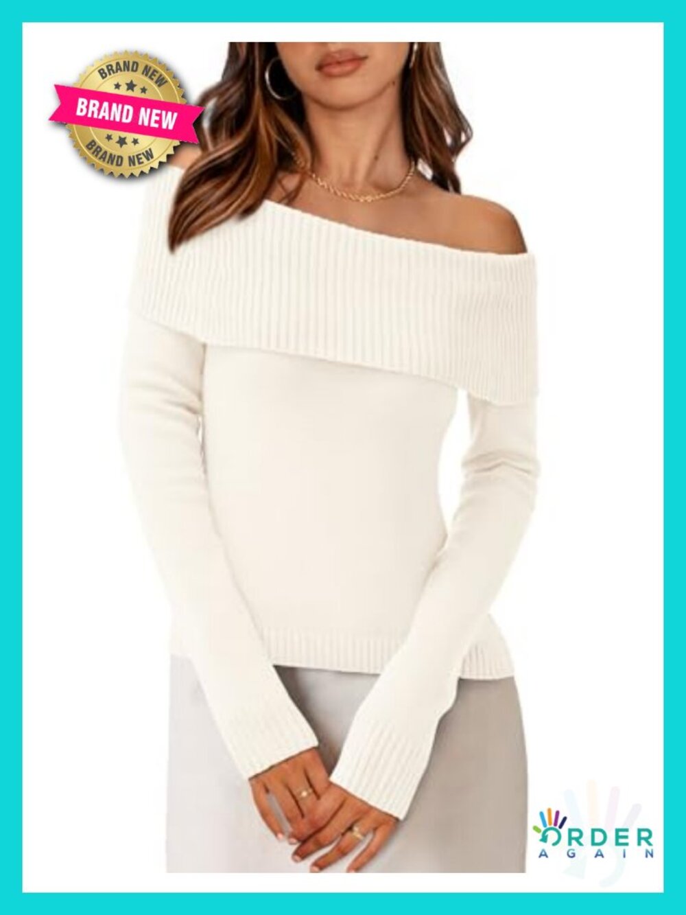 Off Shoulder Knit Sweater Women Trendy Fall Date Night Pullover